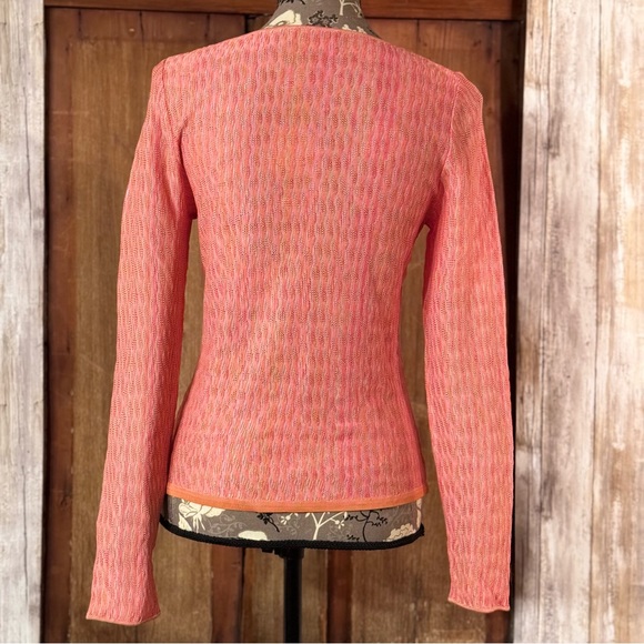 DANA BUCHMAN Sweater Long Sleeves Pink and Peach Knit - Picture 10 of 10